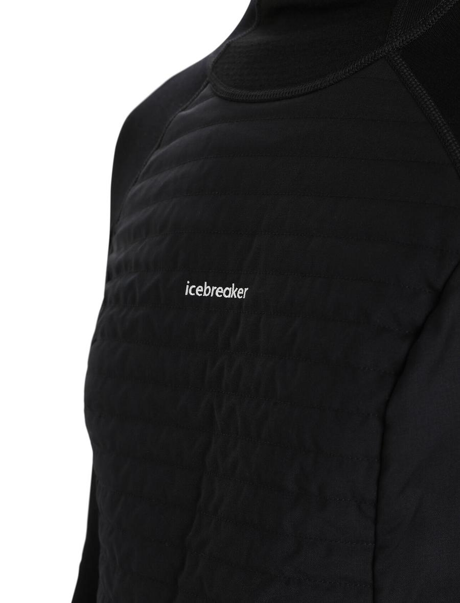 Icebreaker ZoneKnit™ Merino Insulated Long Sleeve Hoodie Női Base Layers Fekete | HU 1885PJJQ